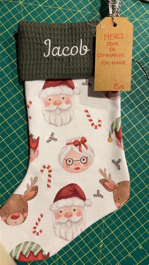 Bas de Noël brodé